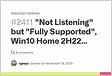 Not Listening but Fully Supported, Win10 Home 2H22.3693